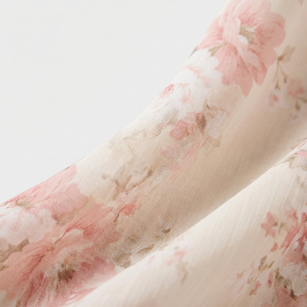 Blumenmaxikleid mit V-Ausschnitt - Romantisches Design - Damen