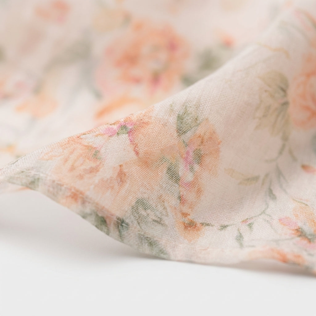 Bluse mit V-Ausschnitt und Blumenmuster - Zartes Design - Damen