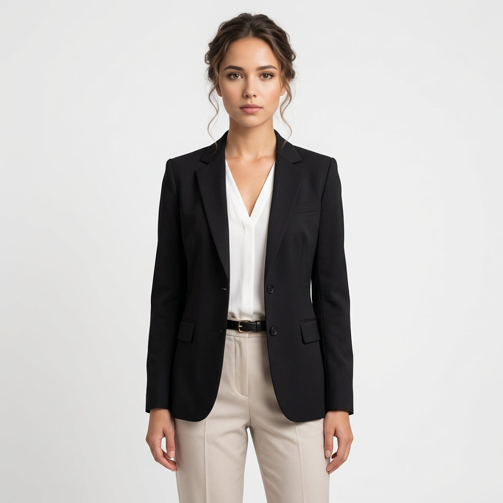 Klassischer Blazer - Schwarz - Elegantes Design - Damen