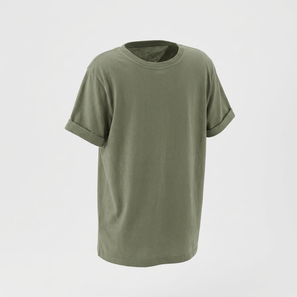 T-Shirt mit Rundhalsausschnitt - Grün - Lässiger Stil - Damen