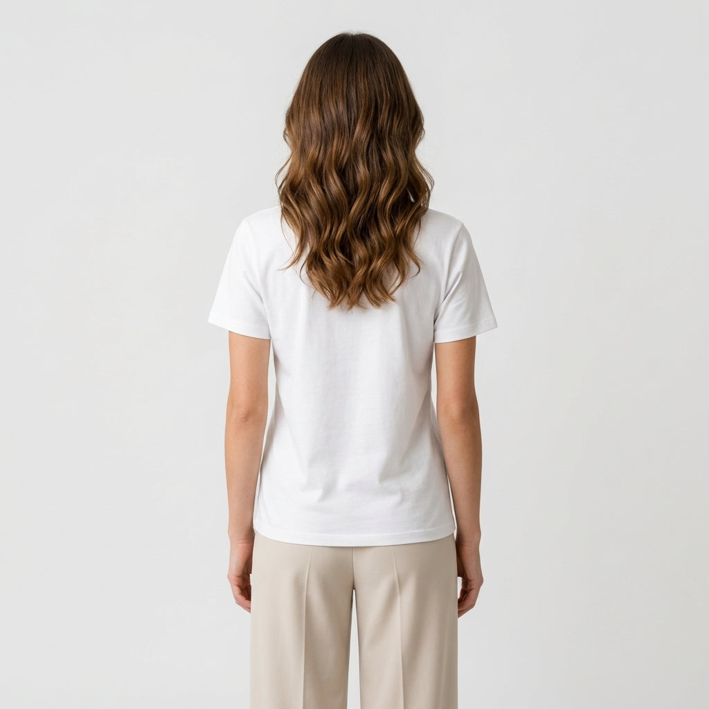 T-Shirt mit Rundhalsausschnitt - Weiß - Zeitloser Komfort - Damen